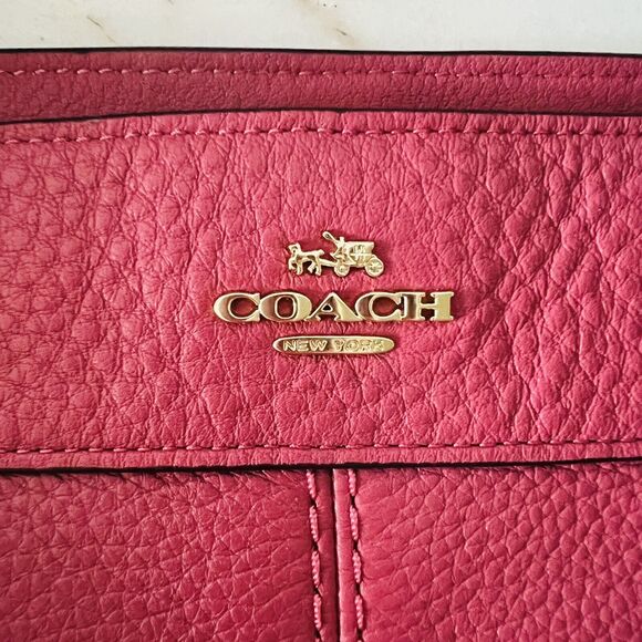 COACH Lexy Rouge Pink Pebbled Leather Shoulder Bag - Picture 3 of 11